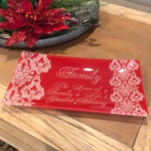 Little River Gifts Glass “Family” Tray